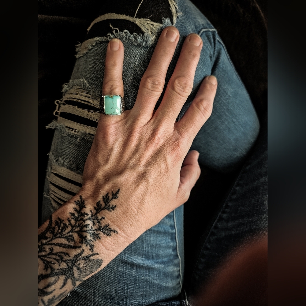 Campitos (White Water) turquoise & sterling silver ring